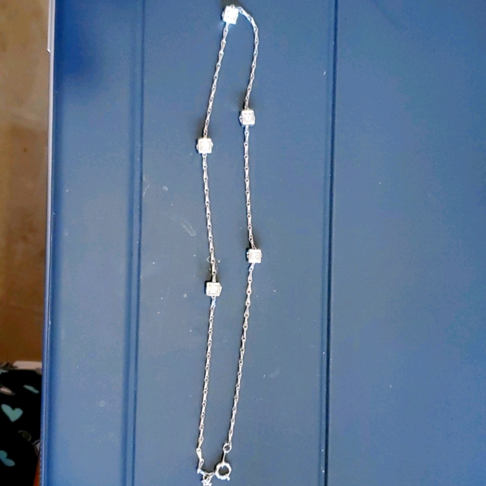 Beautiful Silver Necklace with Squares